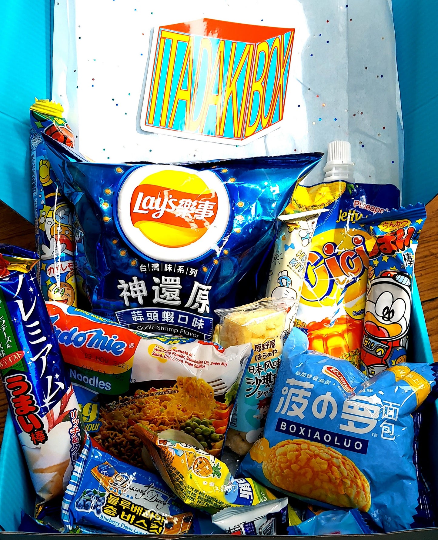 Pick A Color Asian Snack Ramen and Drink Box
